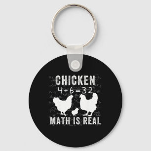 Chicken Math Is Real, Chicken Lover Funny Chicken  Key Ring