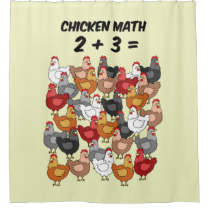 Chicken math shower curtain