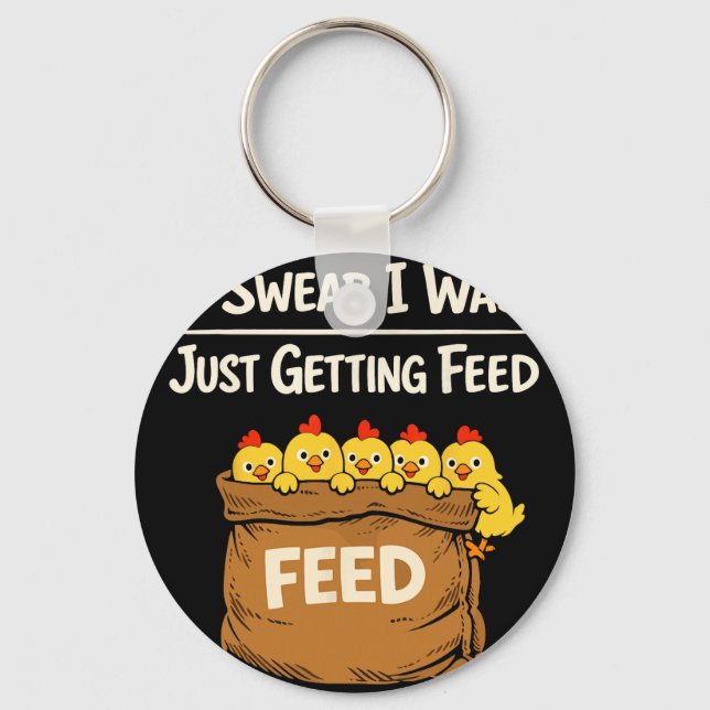 Chicken Math Too Many Chickens Ckyard Poultry Humo Key Ring (Front)