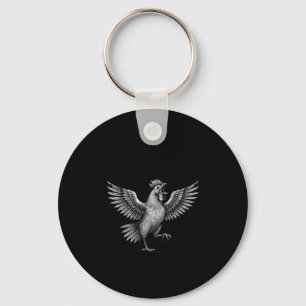 Chicken Meme Caw Funny Sayings Rooster Humor Quote Key Ring
