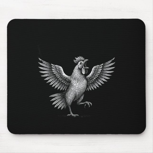 Chicken Meme Caw Funny Sayings Rooster Humor Quote Mouse Pad (Front)