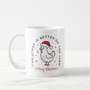 Chicken Merry Christmas country funny farm animal Coffee Mug