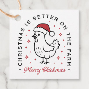 Chicken Merry Christmas country funny farm animal Favour Tags