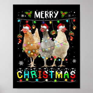 Chicken Merry Christmas Family Matching Chickens P Poster