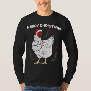 Chicken Merry Christmas Funny Santa Hat Chicken Li T-Shirt