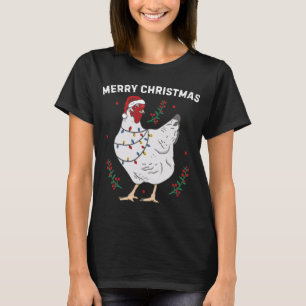 Chicken Merry Christmas Funny Santa Hat Chicken Li T-Shirt