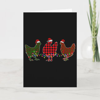 Chicken Merry Christmas Red Green Leopard Plaid Xm Card