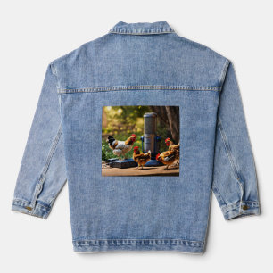 Chicken Mic Check – Photorealistic Poultry Sound S Denim Jacket