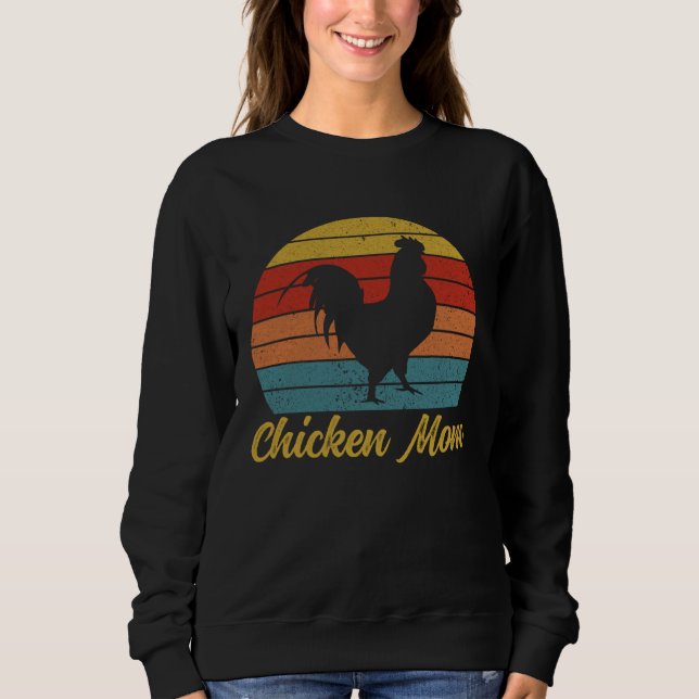 Chicken Mom Retro Chicken Owner Chicken  Chicken M Sweatshirt (Front)