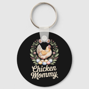 Chicken Mommy Chick Mom Mother Farmer Poultry Moth Key Ring