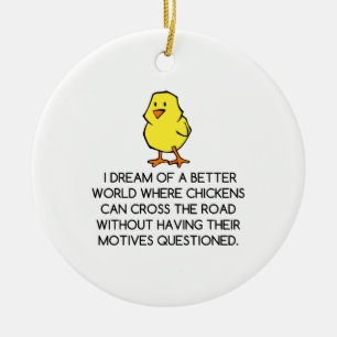 CHICKEN MOTIVES CERAMIC ORNAMENT