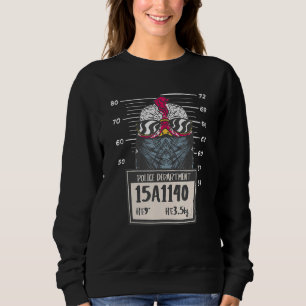 Chicken Mugshot Farming Farmer Eggs Farm Hen Sweatshirt