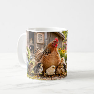 Chicken Mum Funny Hen and Chick Design Coffee Mug