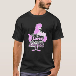 Chicken Mum Loves Husband And Chickens Hen Farmer T-Shirt
