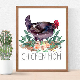 Chicken Mum Organic Farming Gardening Permaculture Poster