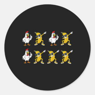 Chicken Nana Dance Dab Funny Dance Meme Kids Men W Classic Round Sticker