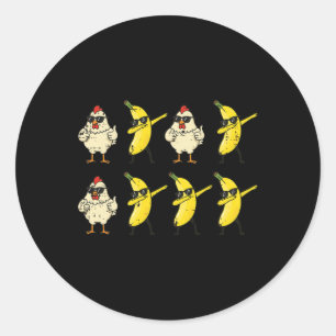 Chicken Nana Dance Dab Funny Dance Meme Kids Men W Classic Round Sticker