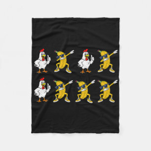 Chicken Nana Dance Dab Funny Dance Meme Kids Men W Fleece Blanket