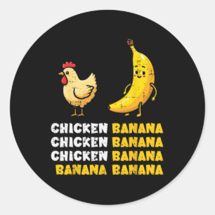 Chicken Nana Dance Funny Fruit Meme Girls Kids Wom Classic Round Sticker