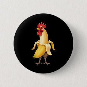 Chicken Nana Mashup, Rooster Humour For Chicken Fo 6 Cm Round Badge