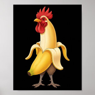 Chicken Nana Mashup, Rooster Humour For Chicken Fo Poster