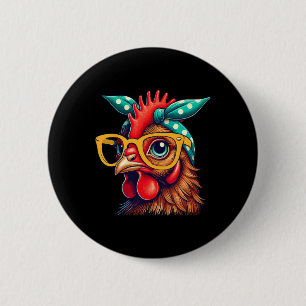 Chicken Ndana Girl - Poultry Owner Rancher Farmer 6 Cm Round Badge