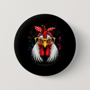 Chicken Ndana Girl - Poultry Owner Rancher Farmer 6 Cm Round Badge
