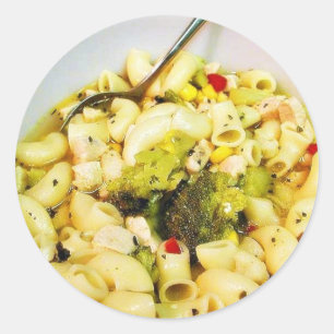 Chicken Noodles Soup Classic Round Sticker