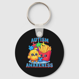 Chicken Nugget And French Fries Autism Awareness  Key Ring