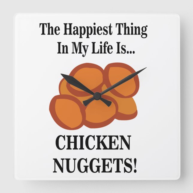 Chicken Nugget Fast Food Funny Chicken Nugget  Square Wall Clock (Front)