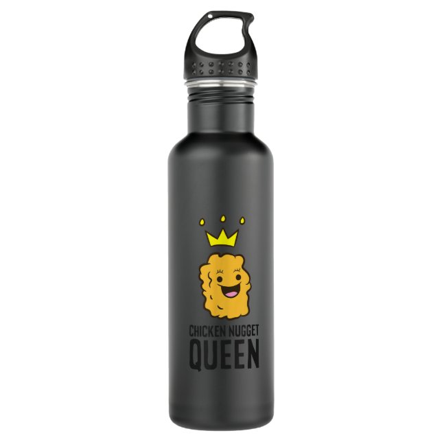 Chicken Nugget Queen Funny Chicken Nuggets Couple  710 Ml Water Bottle (Front)