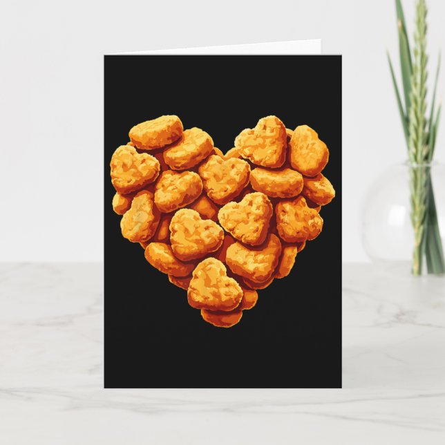 Chicken Nuggets Are My Valentine Heart Funny Valen Card (Front)