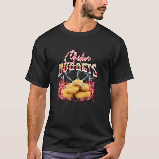 chicken nuggets Bootleg Rap CD Aesthetic Funny Mem T-Shirt (Front)