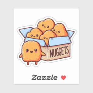 Chicken Nuggets Custom-Cut Vinyl Stickers