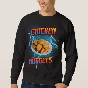 Chicken Nuggets Funny Heavy Metal, Rap Bootleg Sty Sweatshirt