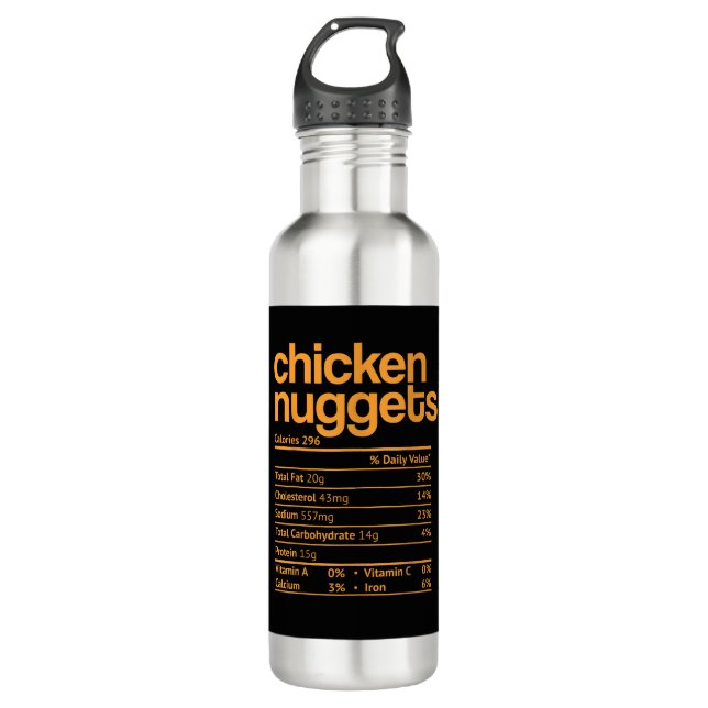 Chicken Nuggets Nutrition Facts Funny Thanksgiving 710 Ml Water Bottle (Front)
