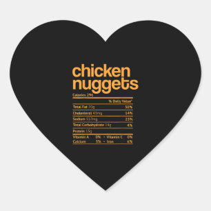Chicken Nuggets Nutrition Facts Funny Thanksgiving Heart Sticker