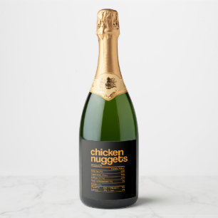 Chicken Nuggets Nutrition Facts Funny Thanksgiving Sparkling Wine Label