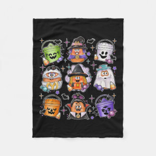 Chicken Nuggets Pumpkin Halloween 90s Vintage 3 Fleece Blanket
