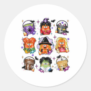Chicken Nuggets Pumpkin Halloween 90's Vintage Men Classic Round Sticker