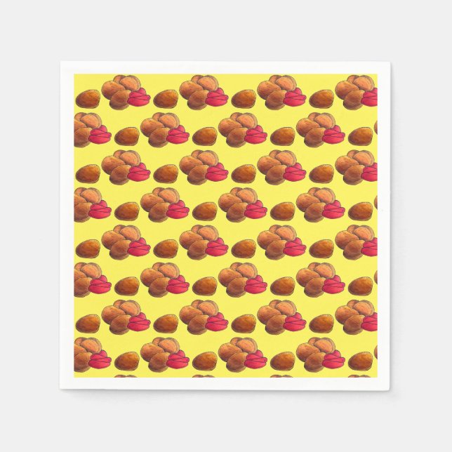 Chicken Nuggets with Ketchup Junk Food Foodie Napkin (Front)