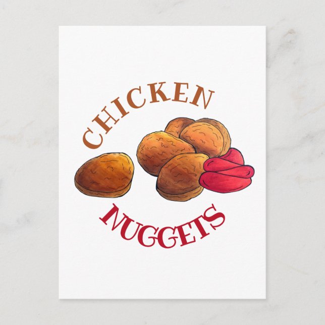 Chicken Nuggets with Ketchup Junk Food Foodie Postcard (Front)