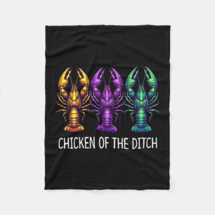Chicken Of The Ditch - Mardi Gras Cajun Crawfish - Fleece Blanket
