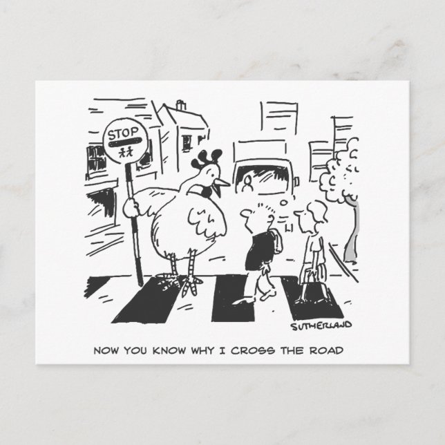 Chicken on a School Crossing Journal Postcard (Front)