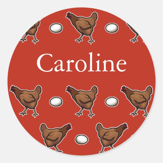 Chicken or the Egg, Add Your Name Classic Round Sticker (Front)