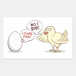 Chicken or the Egg? Rectangular Sticker