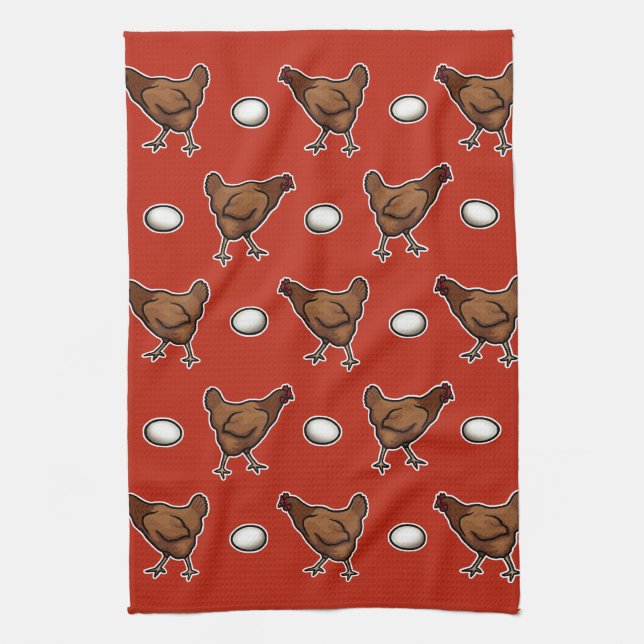 Chicken or the Egg? Tea Towel (Vertical)