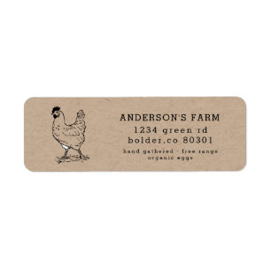 chicken organic egg farm return address label