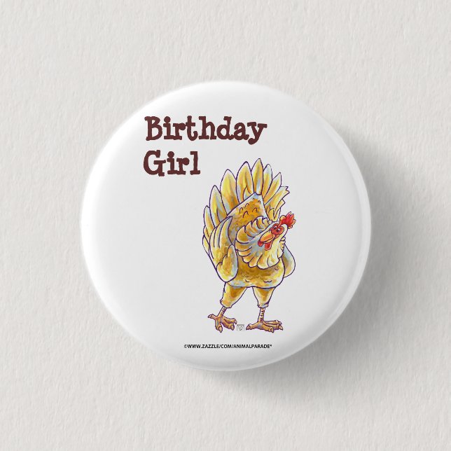 Chicken Party Centre 3 Cm Round Badge (Front)