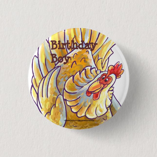 Chicken Party Centre 3 Cm Round Badge (Front)